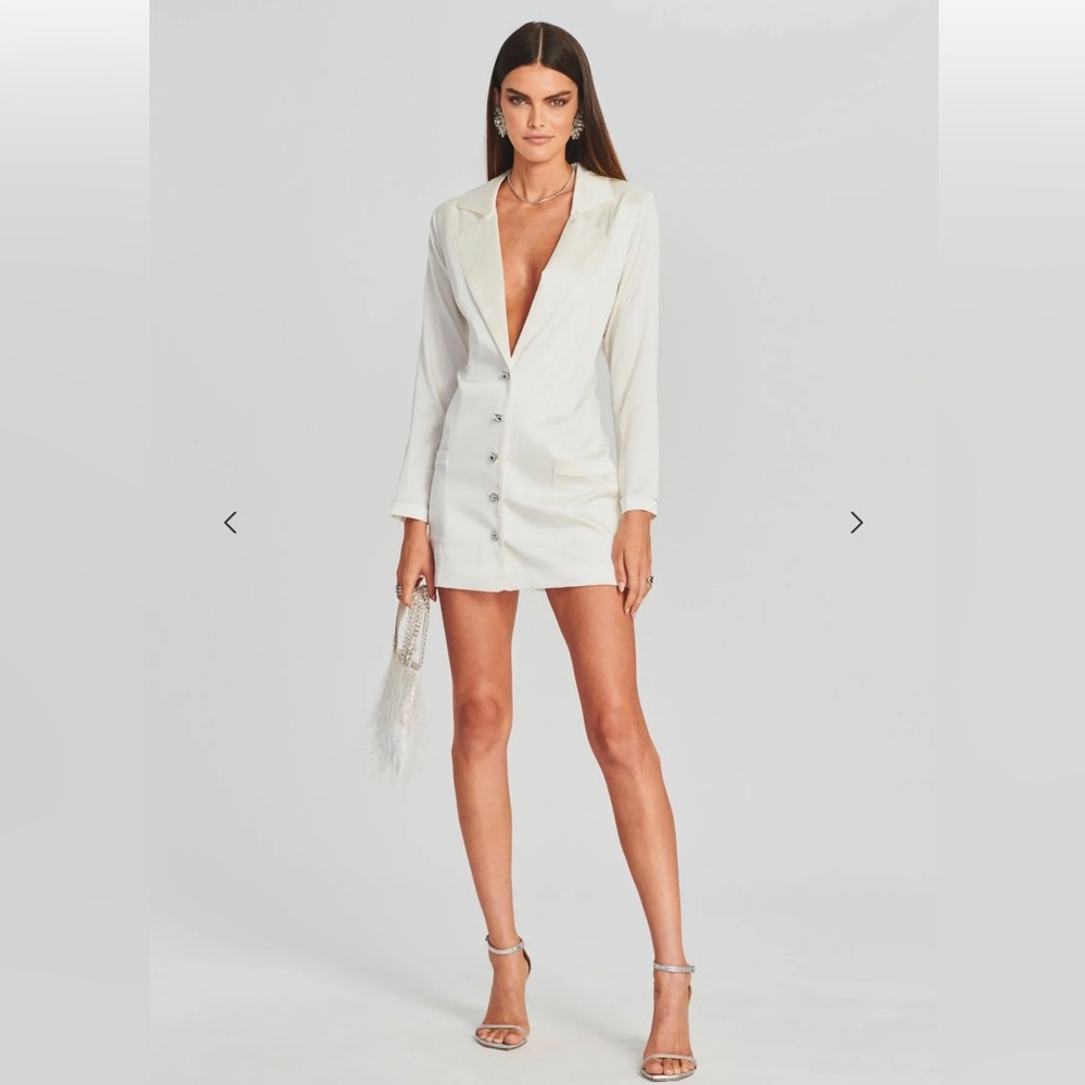 RETROFÊTE Silk Blazer Dress